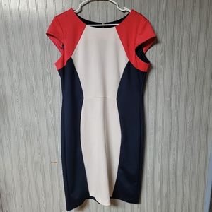 RN Studio by Ronnie Nicole Womens Colorblock Cap Sleeve Dress